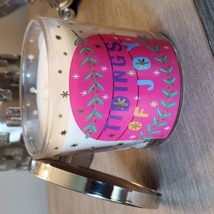 3 Wick Holiday Winter Candle Peace, Joy, & Good Will. Peppermint Vanilla